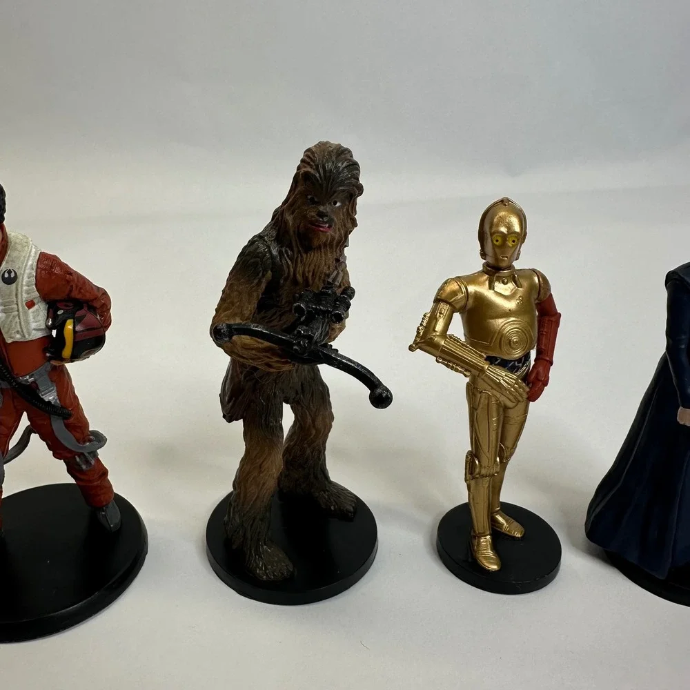 Star Wars Disney Store Figure Set BB-8 Poe‎ Chewbacca C-3PO Leia 5 PVC Piece Lot
